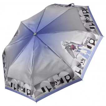 Зонт женский FABRETTI, UFLS0039-8 голубой/серый