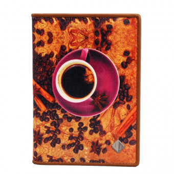 Обложка на автодокументы FLIORAJ, 136-Coffeebeans коричневая